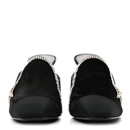 Chanel Suede Grosgrain Crystal Star Mules 40 Black 2 of 10