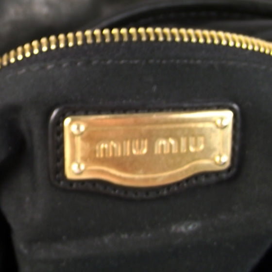 Miu Miu Leather Matelasse Coffer Hobo Black 11 of 11
