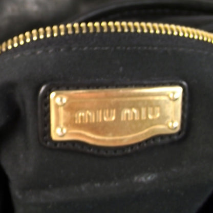 Miu Miu Leather Matelasse Coffer Hobo Black 11 of 11