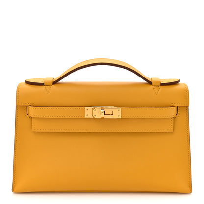Hermes Swift Kelly Pochette Clutch Jaune Ambre 1 of 12