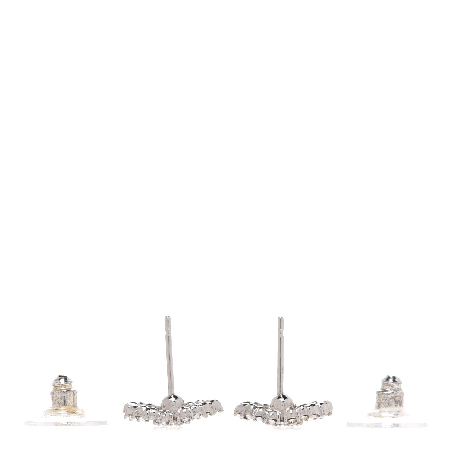 Chanel Crystal CC Earrings Silver 3 of 5