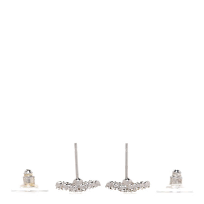 Chanel Crystal CC Earrings Silver 3 of 5