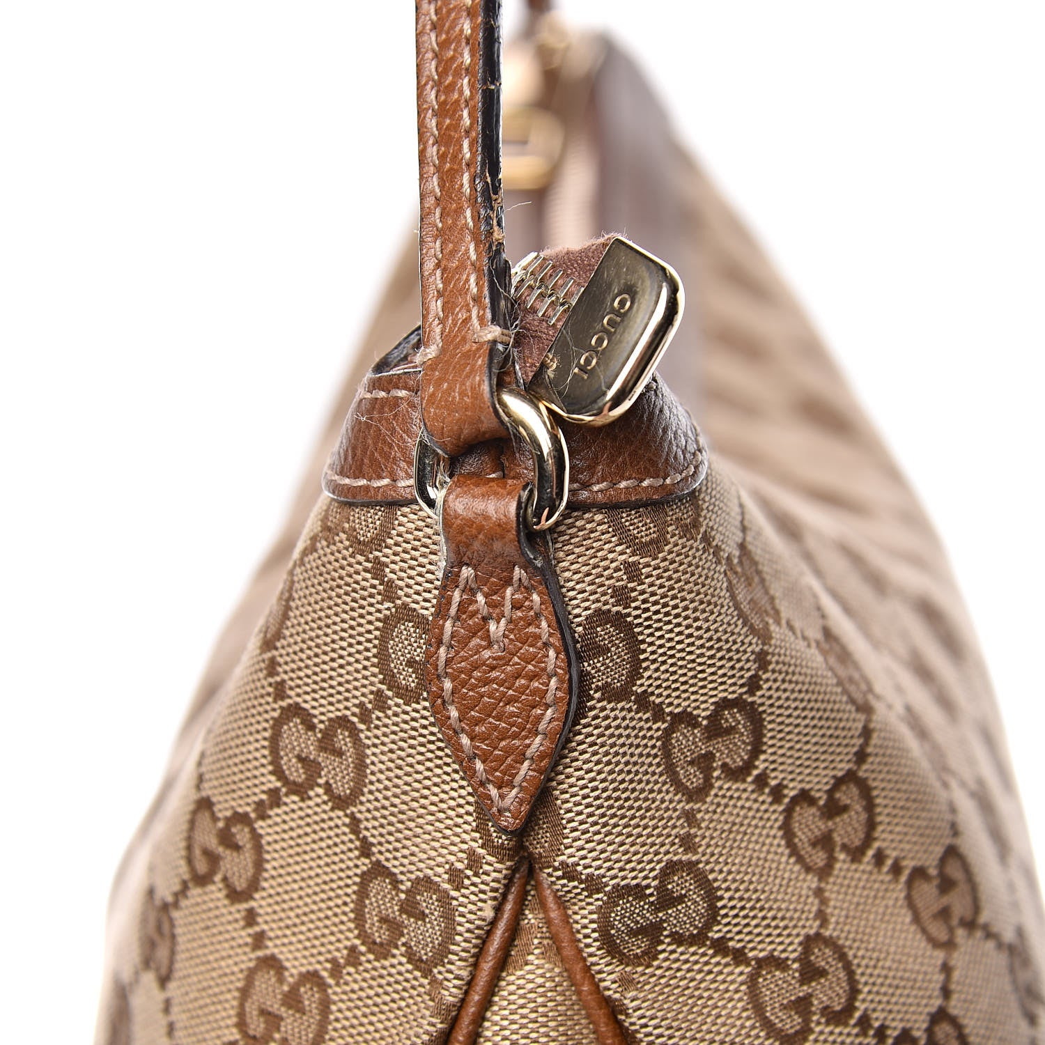 Gucci Monogram Textured Calfskin Large Bree Hobo Beige Ebony Nocciola 16 of 16