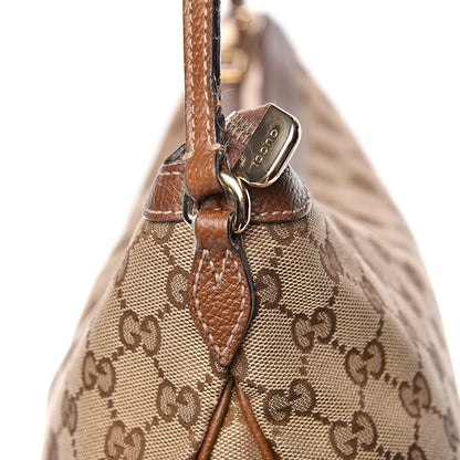 Gucci Monogram Textured Calfskin Large Bree Hobo Beige Ebony Nocciola 16 of 16