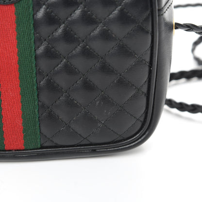 Gucci Calfskin Trapuntata Web Mini GG Shoulder Bag Black 11 of 12