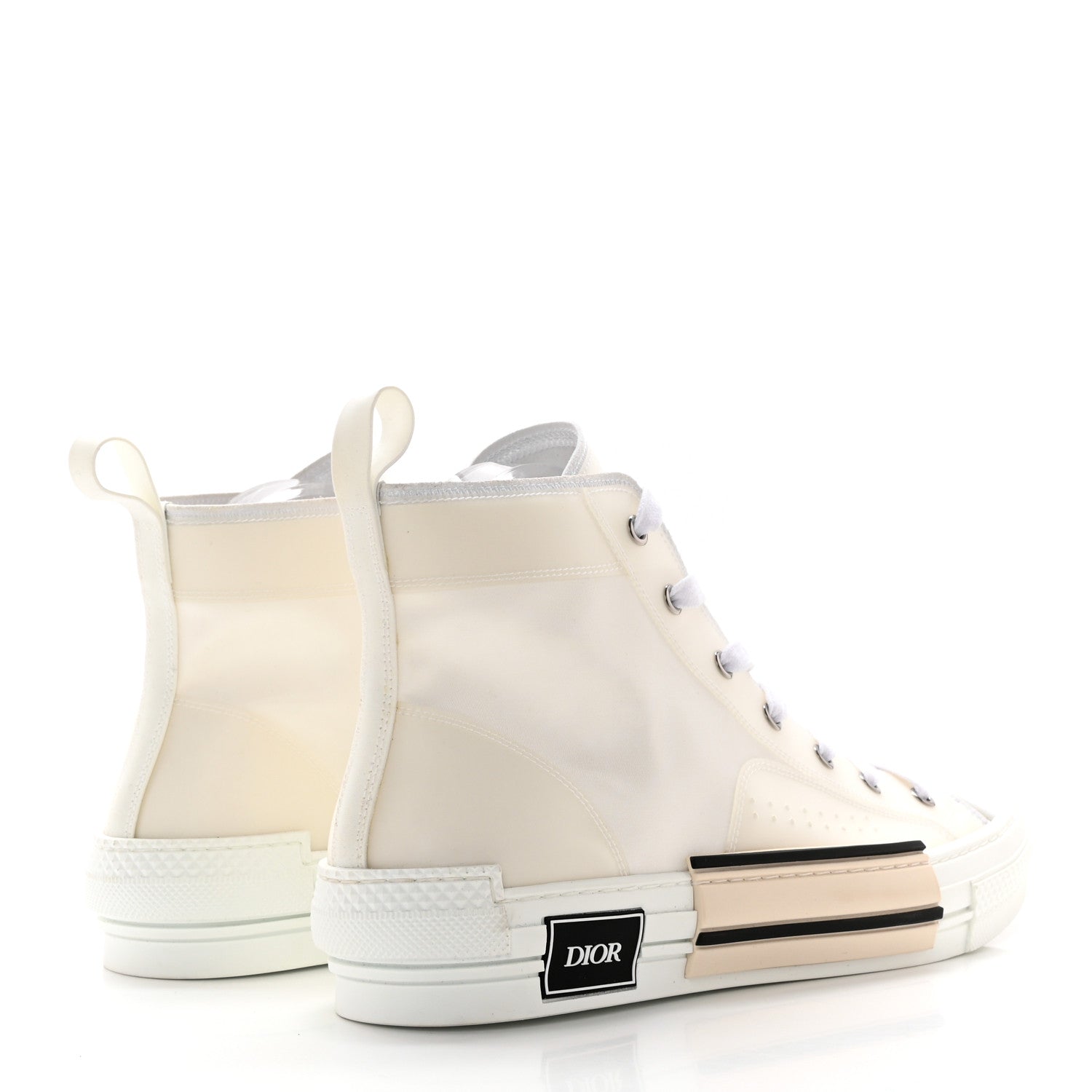 Christian Dior Canvas Mens B23 High Top Sneakers 45 White 4 of 13