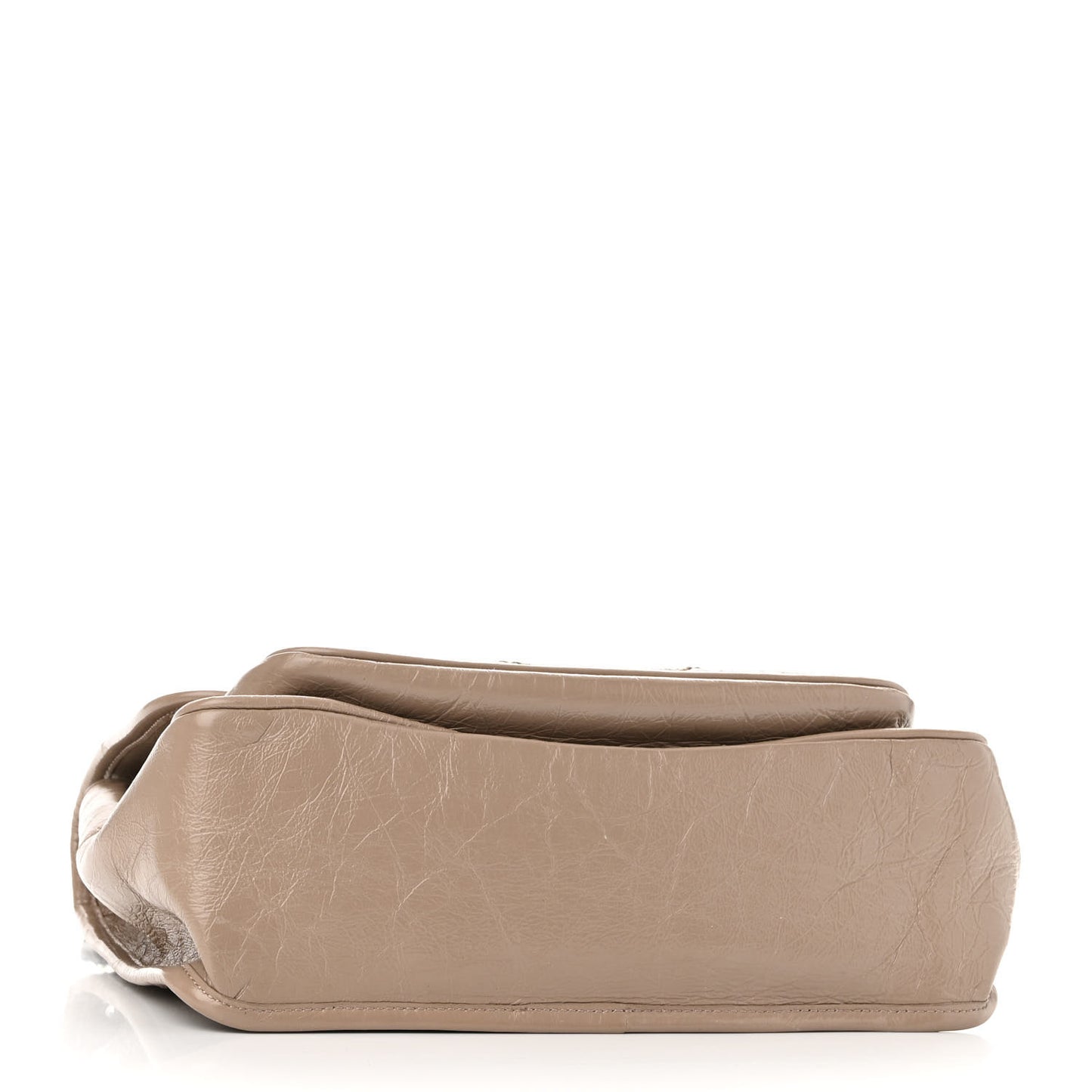 Crinkled Calfskin Matelasse Monogram Medium Niki Chain Satchel Gold Sand
