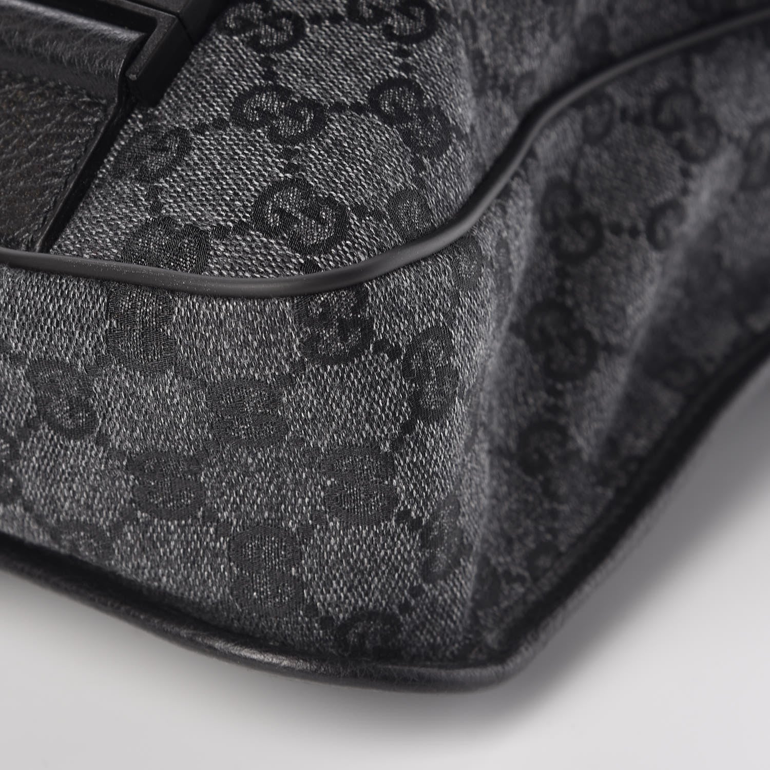 Gucci Denim Monogram Hysteria Double Buckle Flap Messenger Bag 10 of 10