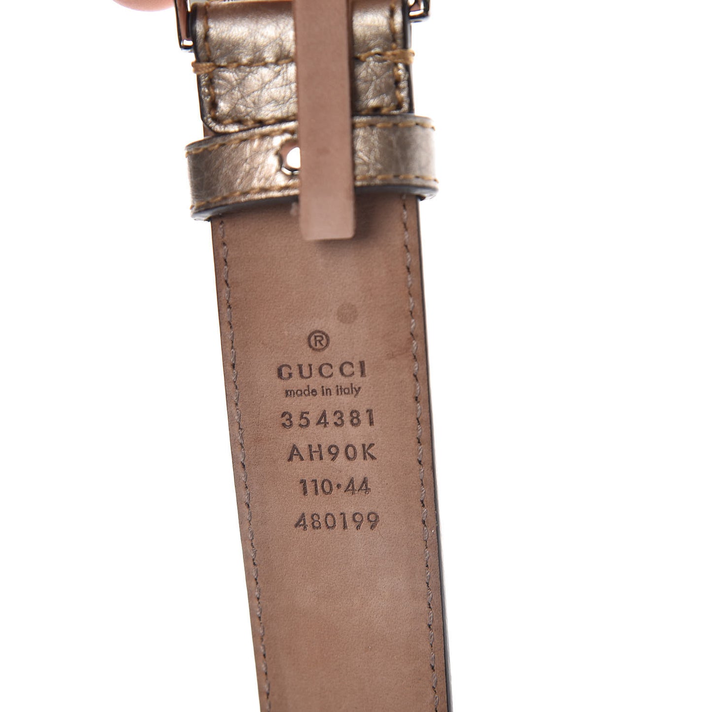 Calfskin Crystal Interlocking G Belt 110 44 Golden Beige