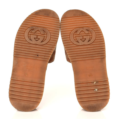 Gucci Canvas GG Monogram Angelina Platform Slide Sandals 39.5 Beige Ruggine 5 of 7