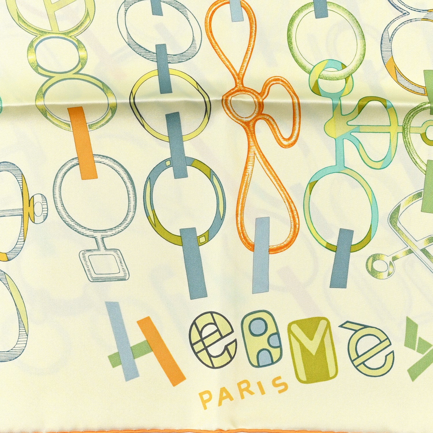Hermes Silk Do Re Boucles Scarf 90 Jaune Soufre Pale 2 of 3