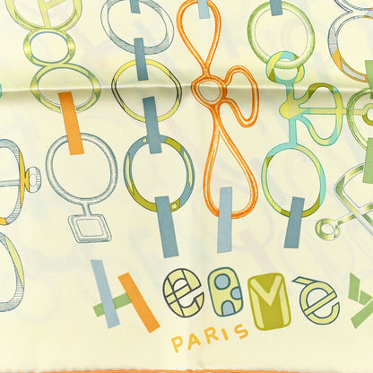 Hermes Silk Do Re Boucles Scarf 90 Jaune Soufre Pale 2 of 3