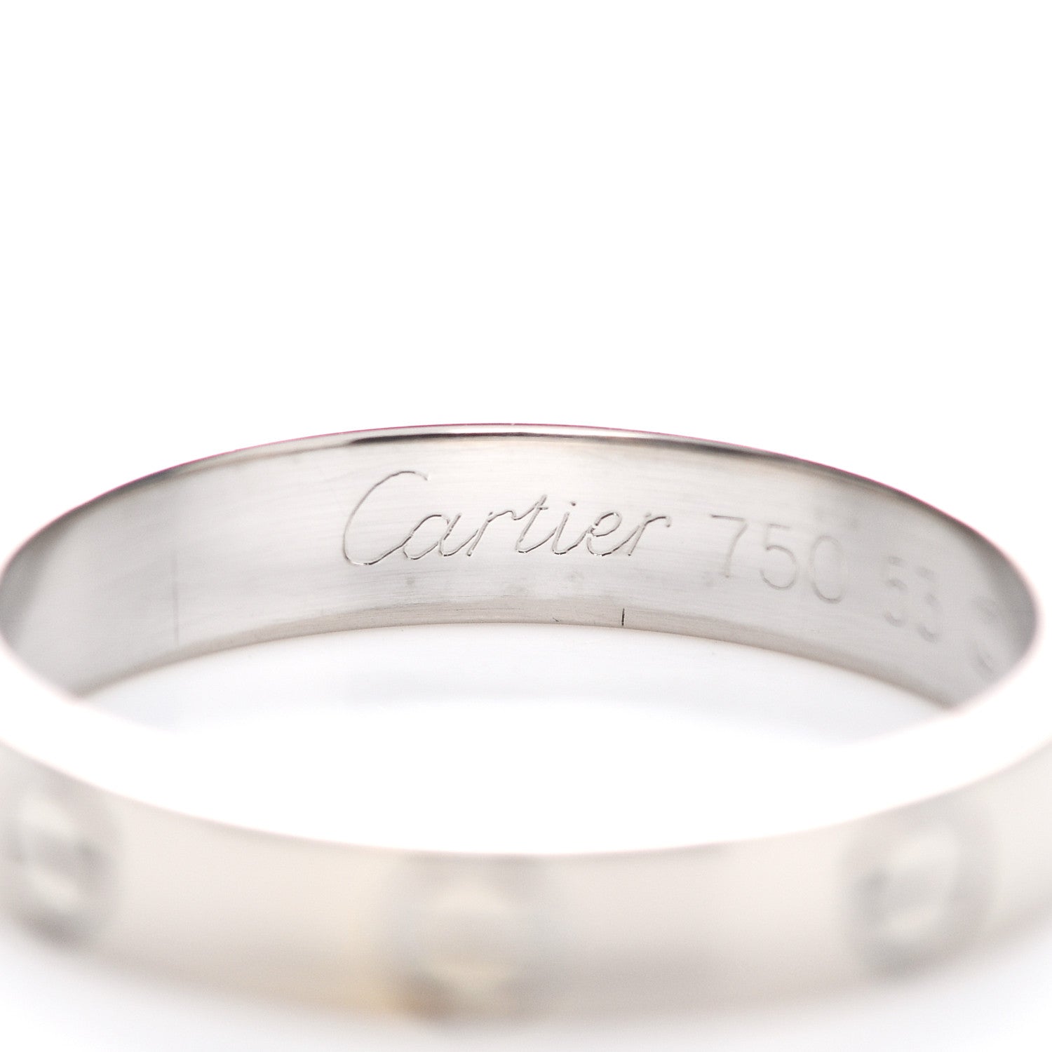 Cartier 18K White Gold 3.5mm LOVE Wedding Band Ring 53 6.5 4 of 6