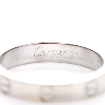 Cartier 18K White Gold 3.5mm LOVE Wedding Band Ring 53 6.5 4 of 6