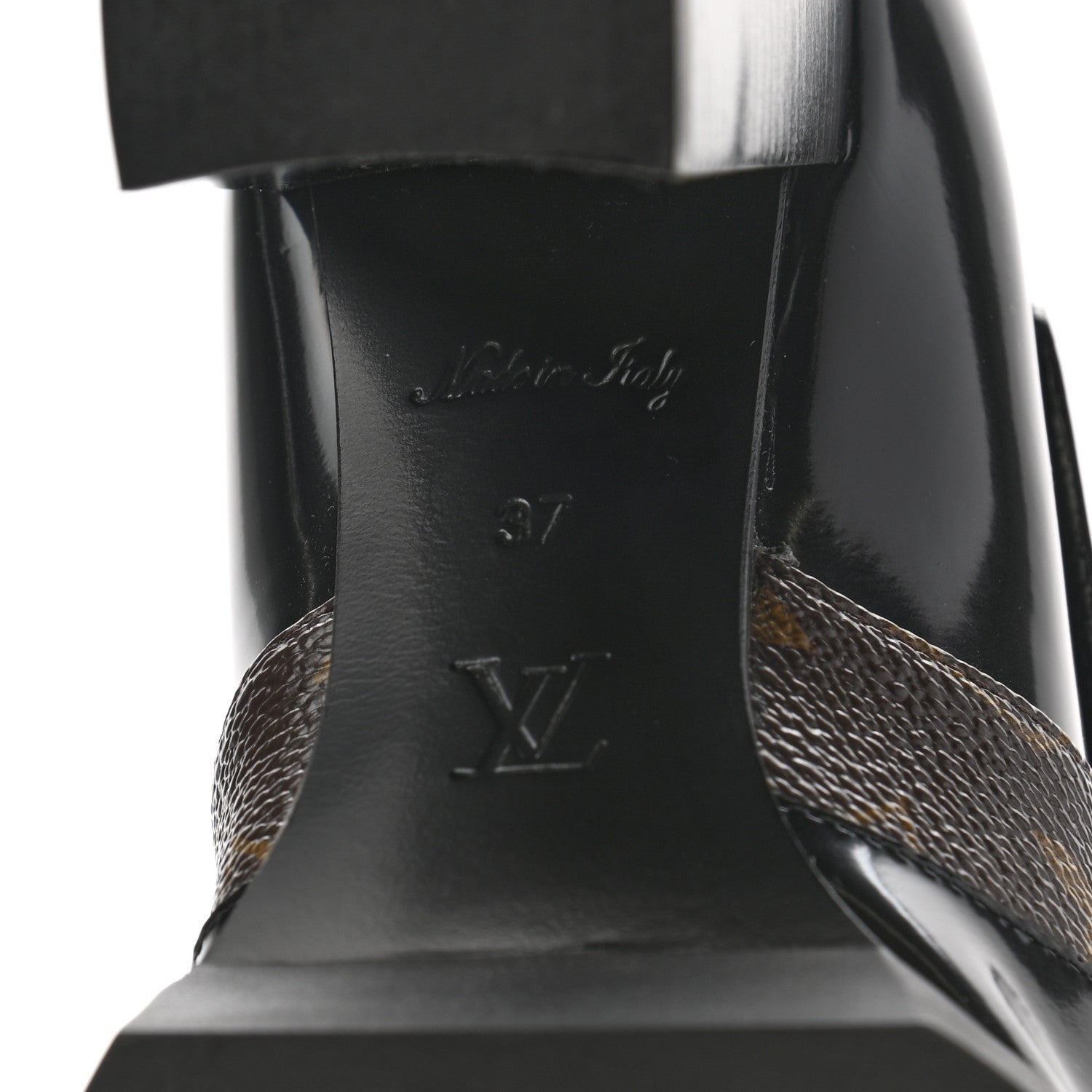 Louis Vuitton Glazed Calfskin Monogram Embellished Star Trail Ankle Boots 37 Black 6 of 8