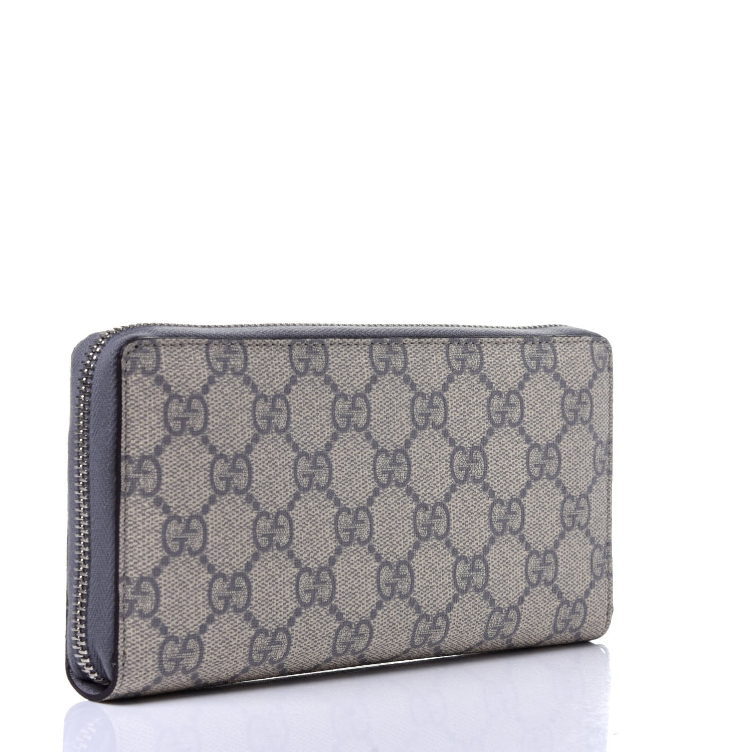 Gucci GG Supreme Monogram GG Pierce Zip Around Wallet Ecru Grigio 3 of 11