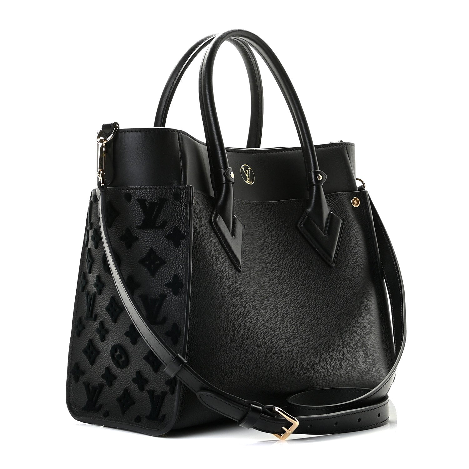 Louis Vuitton Calfskin Monogram Tufting On My Side Black 3 of 10
