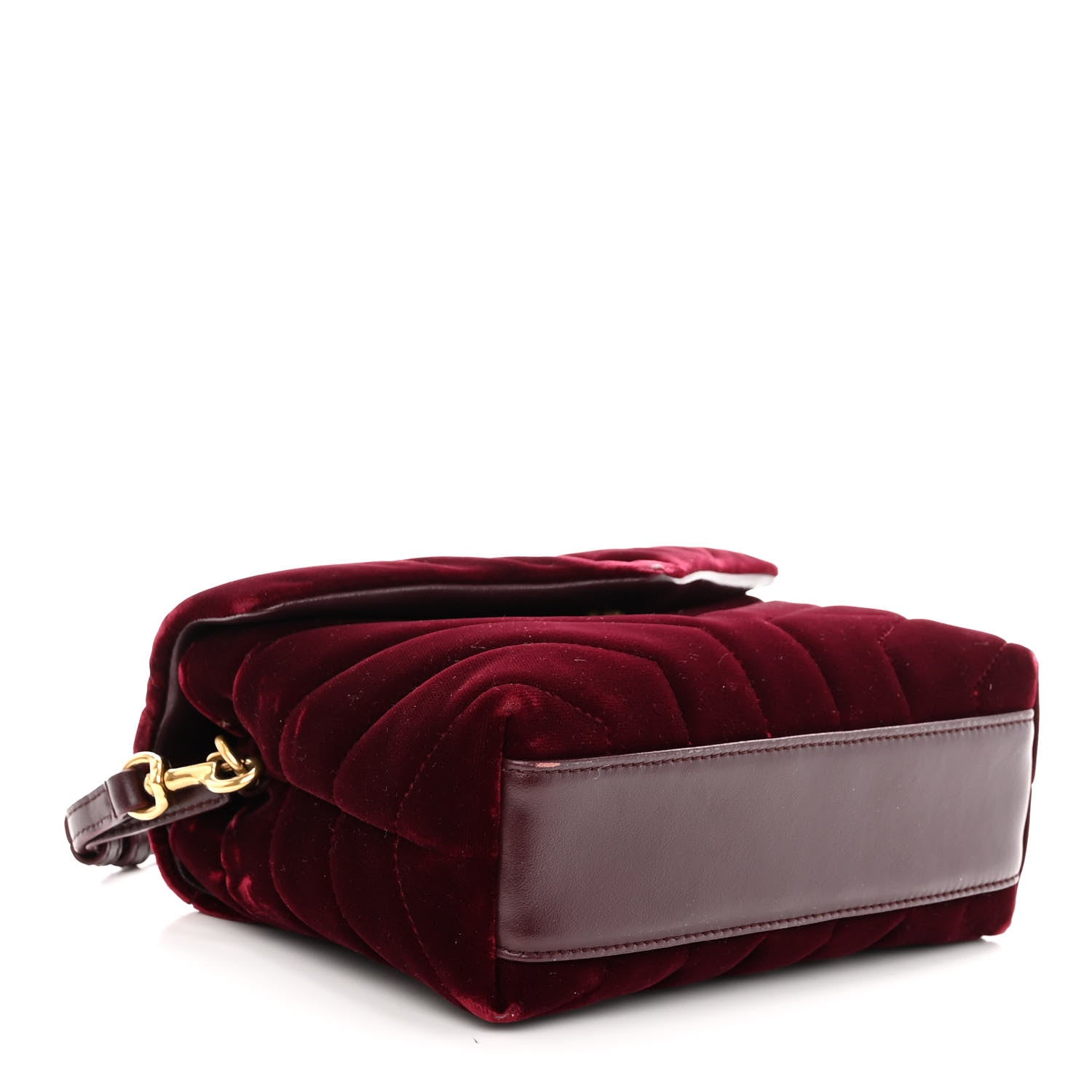 Saint Laurent Velvet Y Quilted Monogram Toy Loulou Crossbody Bag French Burgundy 4 of 12