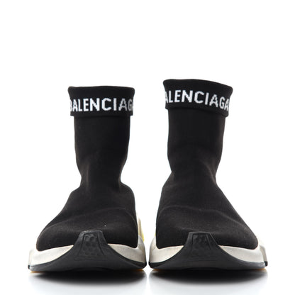 Balenciaga Neoprene Knit Mens Speed Cuffed Sneakers 40 Black White Yellow Fluo 2 of 7