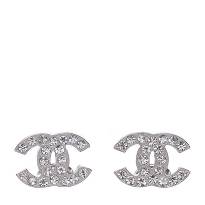 Chanel Crystal Mini Timeless CC Earrings Silver 1 of 4