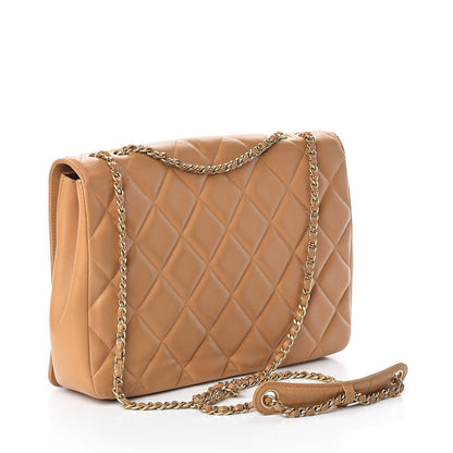 Chanel Lambskin Quilted Medium Diamond CC Flap Beige 3 of 8