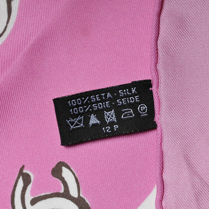 Chanel Silk CC Camellia Clover Heart Scarf Pink 8 of 8