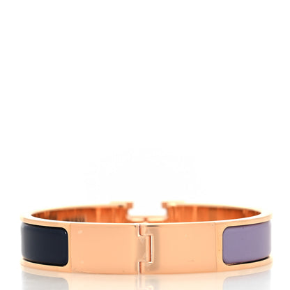Hermes Enamel Narrow Fusion Clic Clac H Bracelet PM Lilas Ultramarine 3 of 5