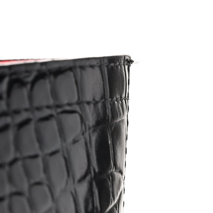 Christian Louboutin Crocodile Embossed Calfskin Spiked Small Cabarock Shopper Tote Black 10 of 11