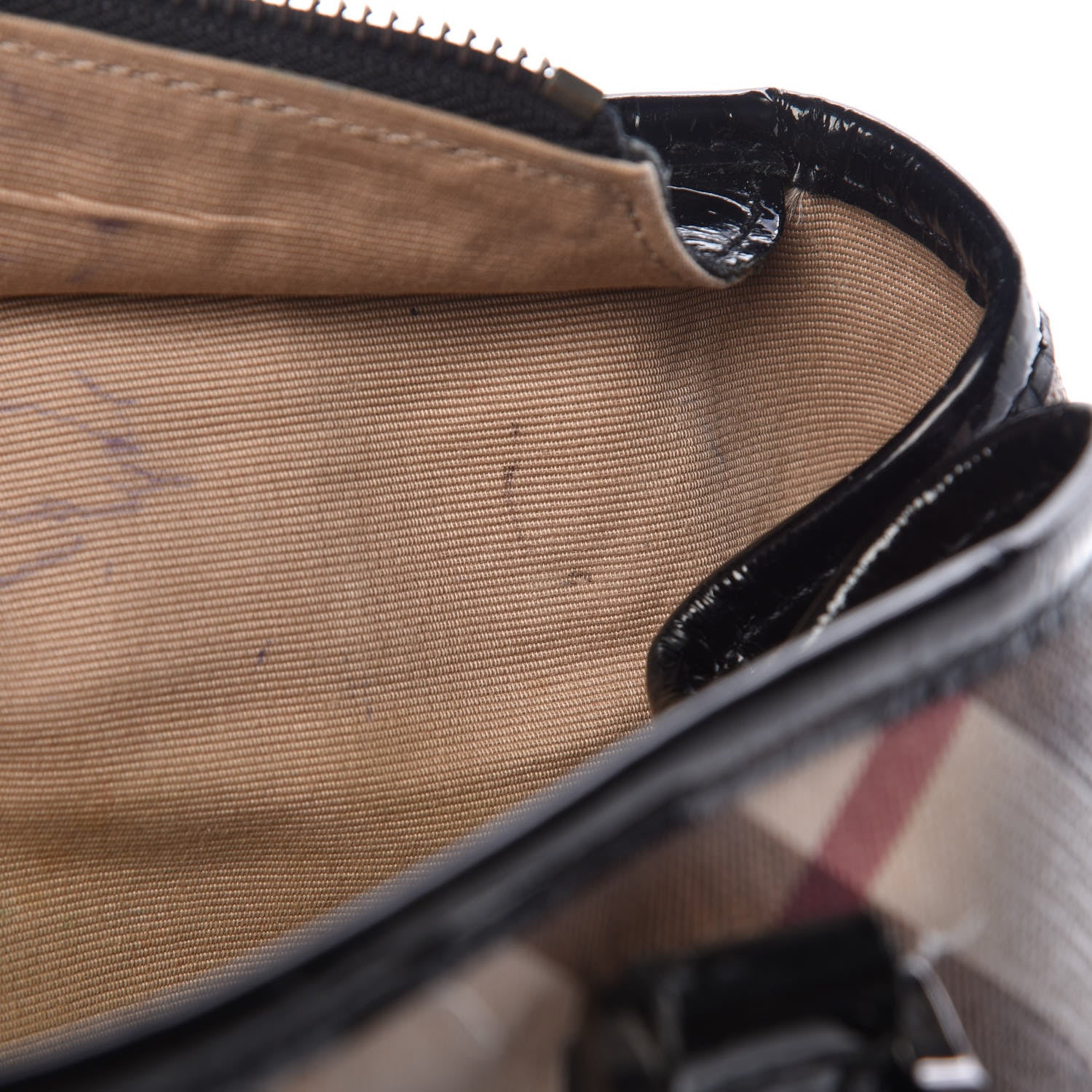 Burberry Patent Supernova Check Tote Black 12 of 30