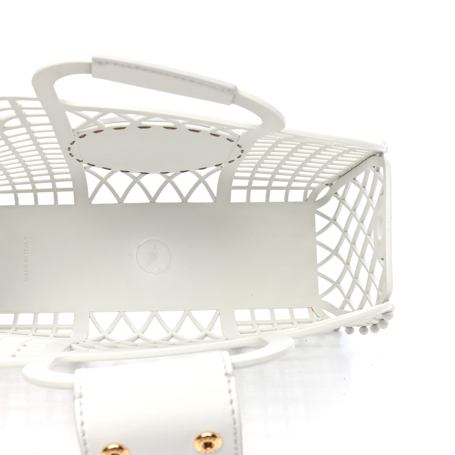 Fendi Recycled Plastic Vitello Liberty Matte Small Fendi Basket White Ice 4 of 9