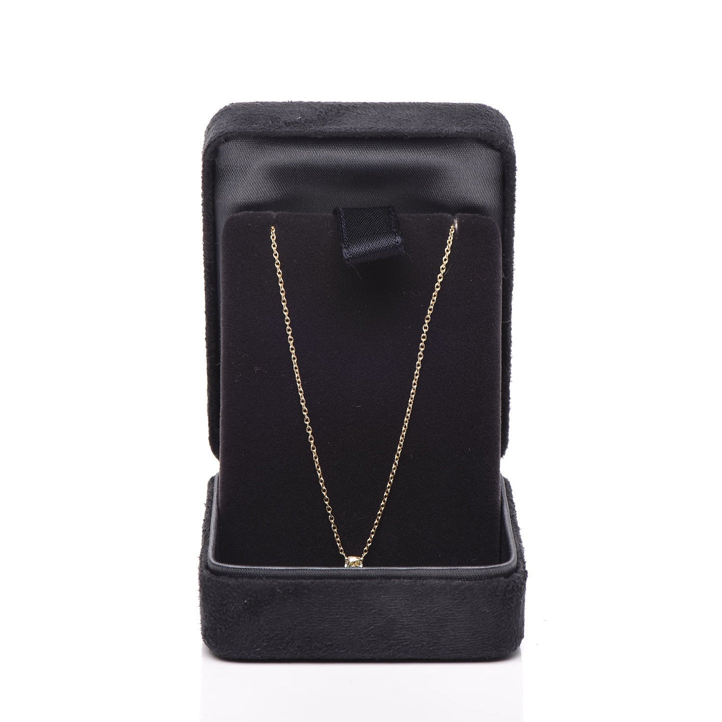 18K Yellow Gold Yellow Diamond .18ct Solitaire Pendant Necklace