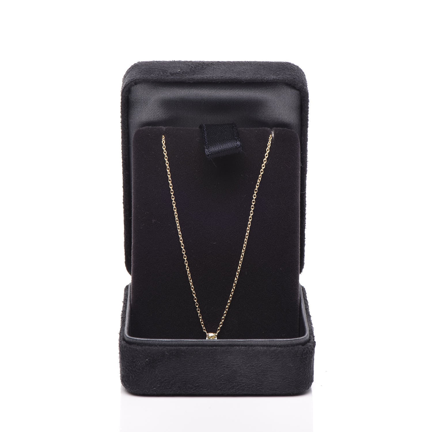 Tiffany 18K Yellow Gold Yellow Diamond .18ct Solitaire Pendant Necklace 7 of 7