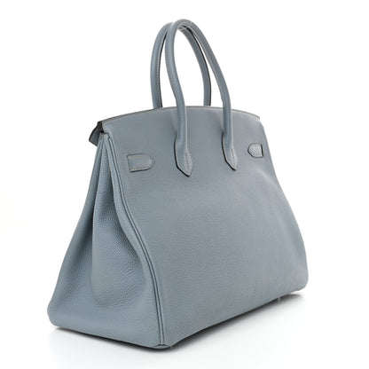 Hermes Togo BIRKIN 35 Bleu Lin 3 of 13