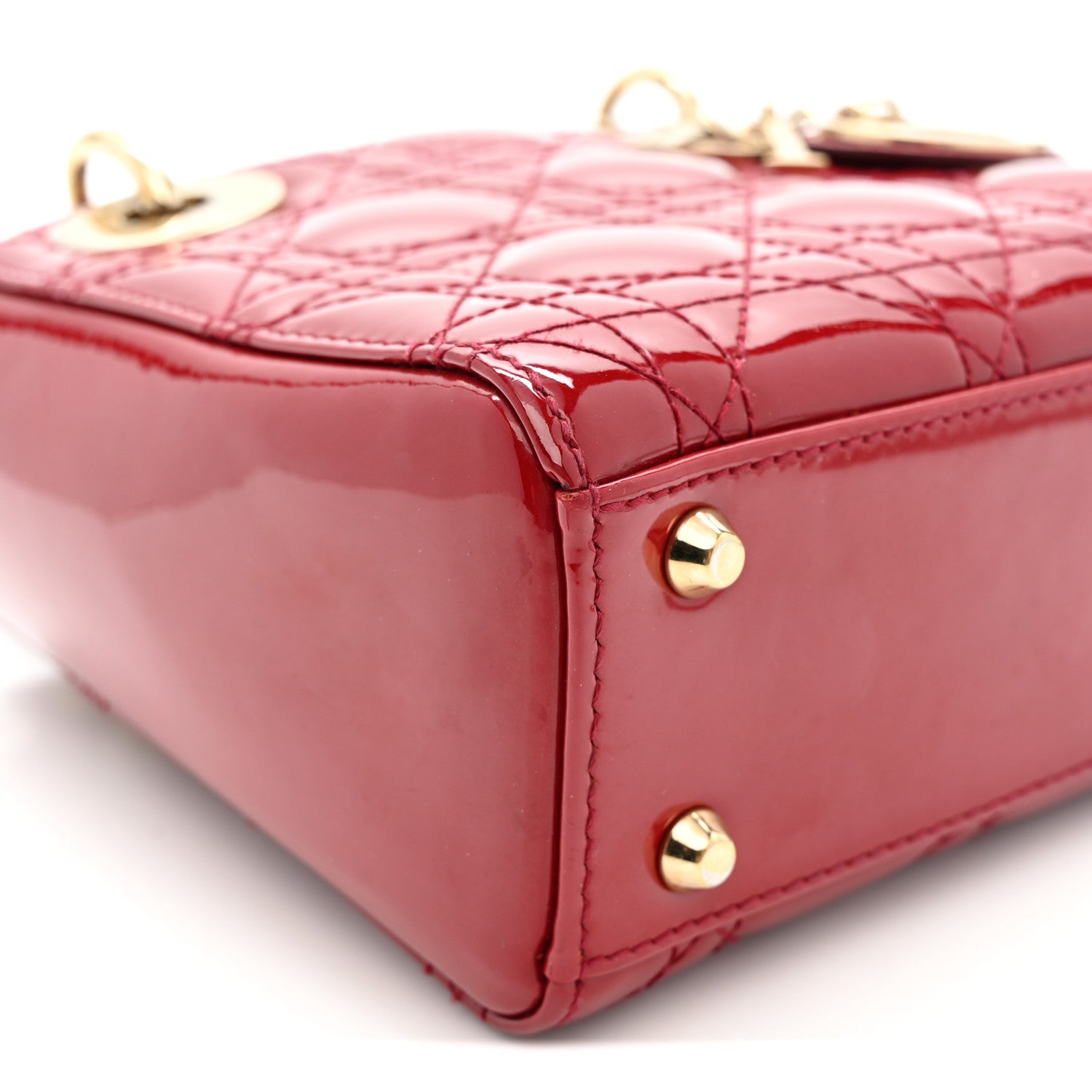 Christian Dior Patent Cannage Mini Lady Dior Red 10 of 10