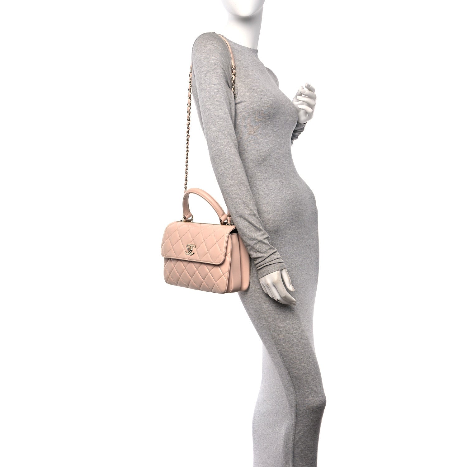 Chanel Lambskin Quilted Small Trendy CC Flap Dual Handle Bag Light Pink 2 of 11