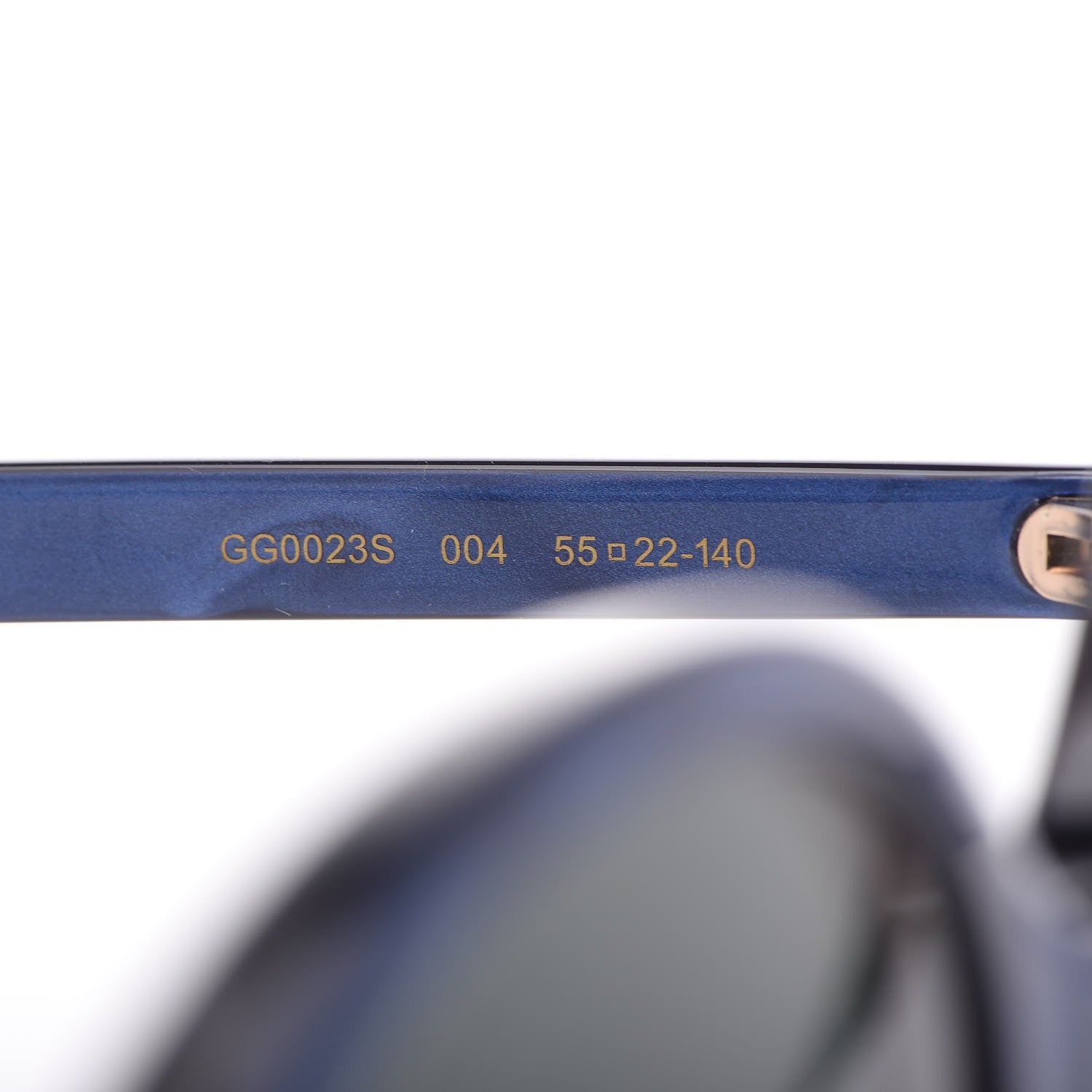 Gucci Acetate Round Sunglasses GG 0023S Blue Grey 5 of 9