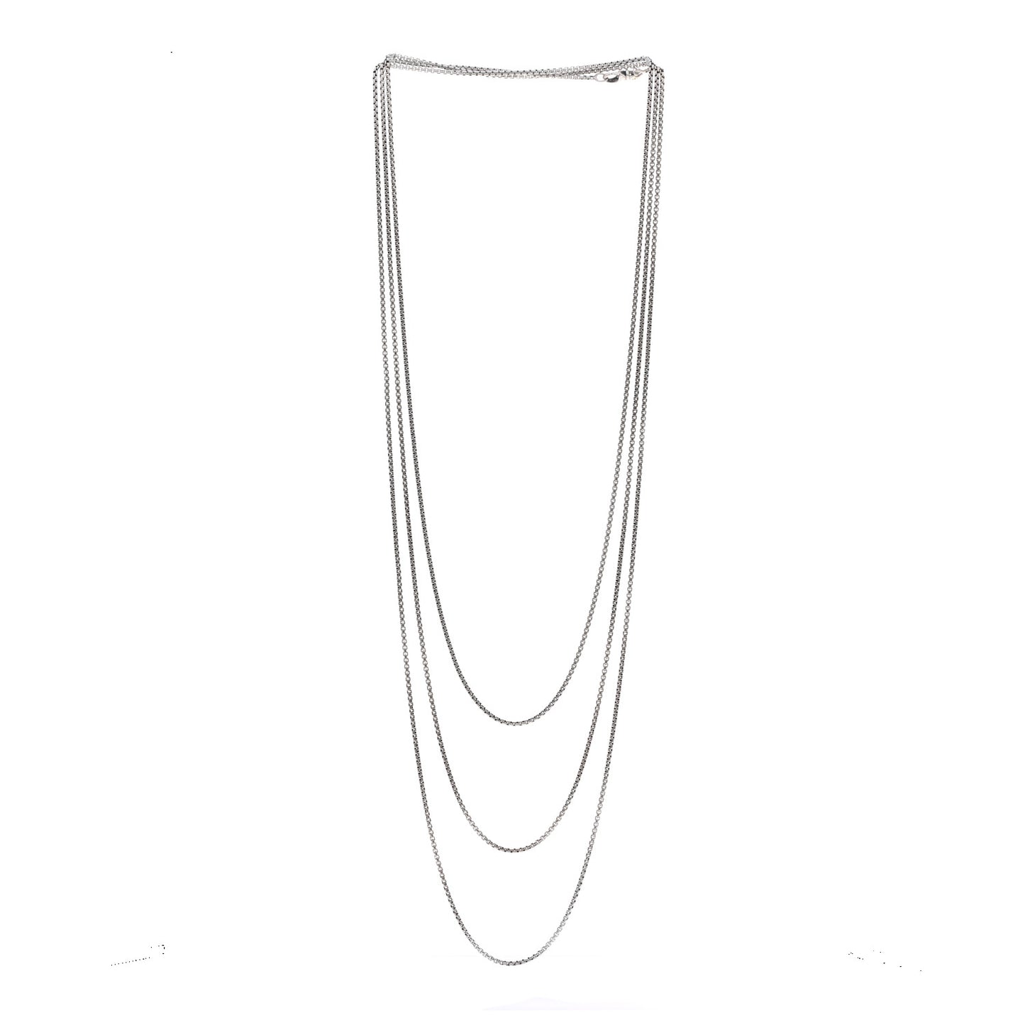 Sterling Silver 14K Yellow Gold 1.7mm Box Chain Necklace 72"