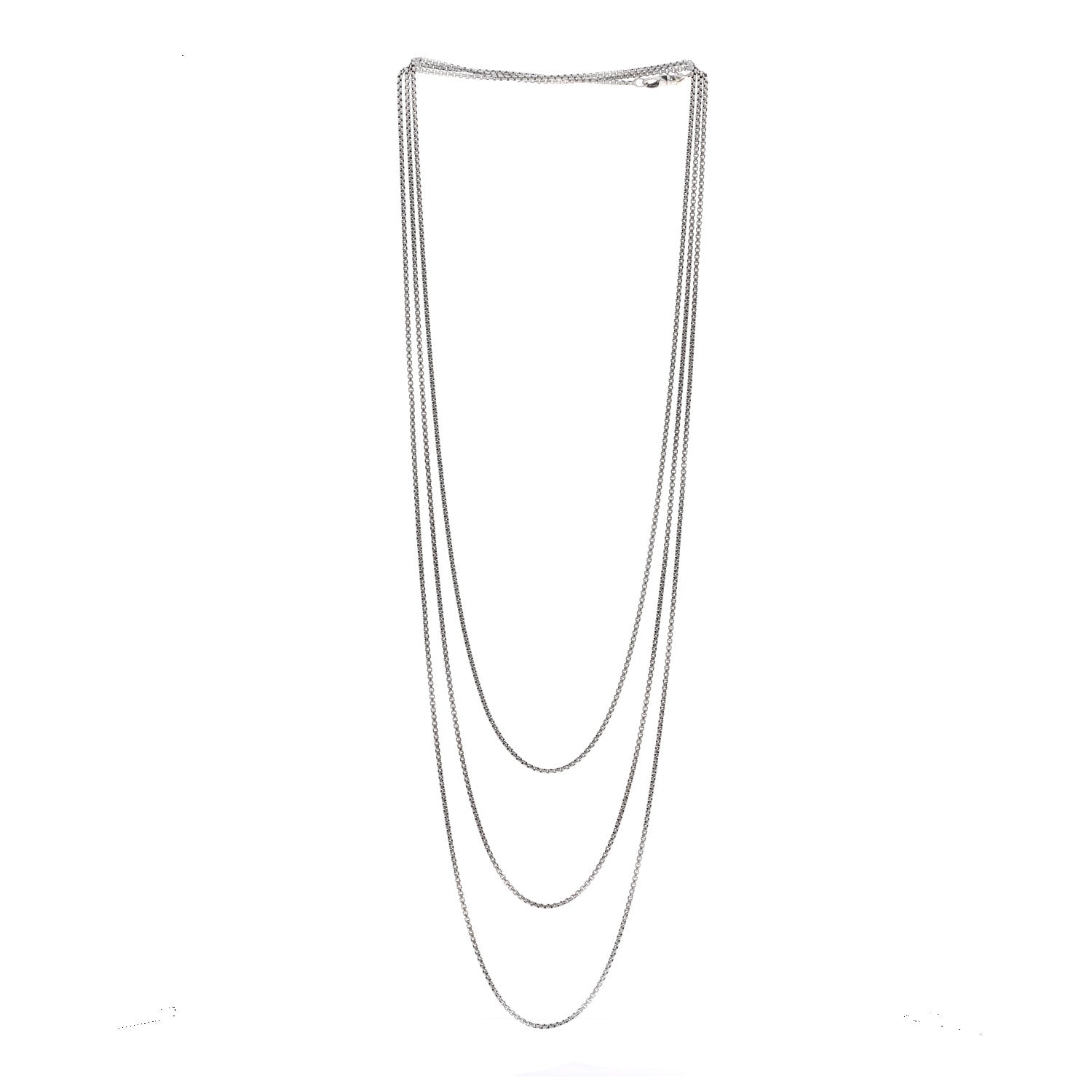 David Yurman Sterling Silver 14K Yellow Gold 1.7mm Box Chain Necklace 72" 3 of 4