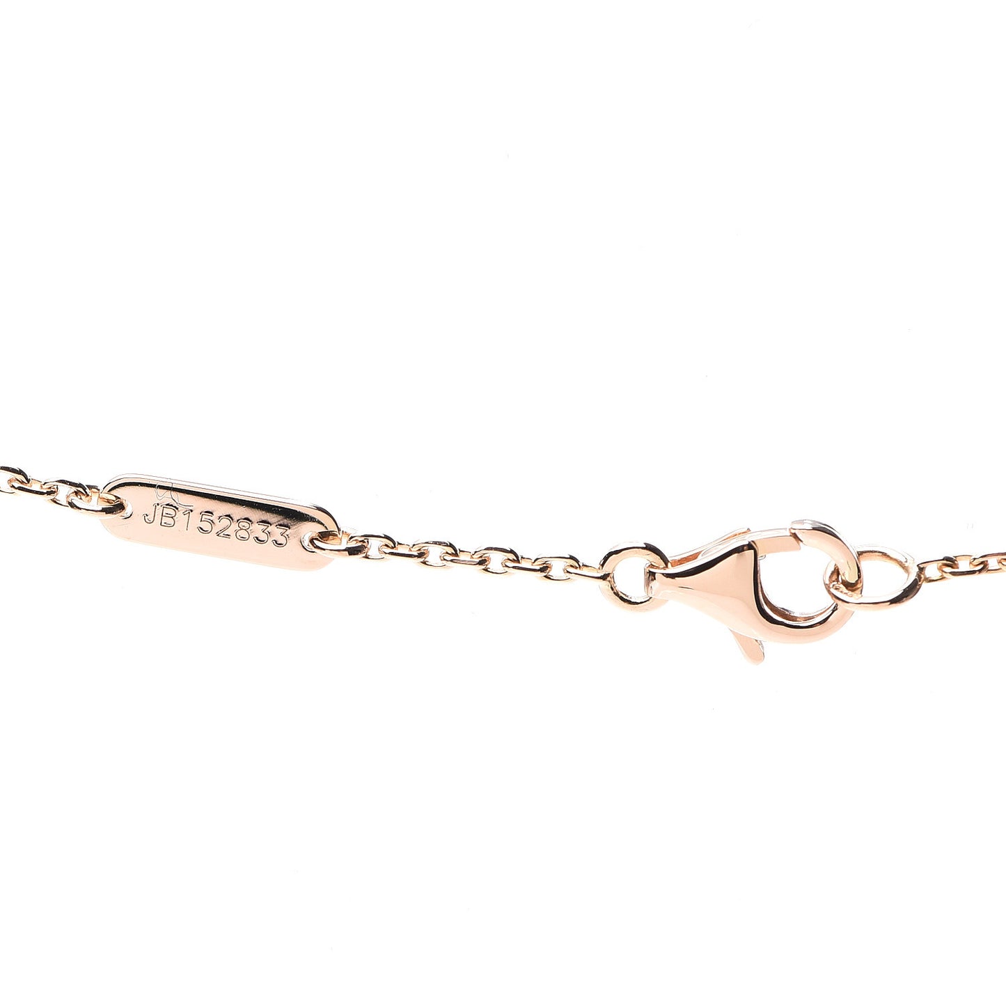 18K Rose Gold Diamond Carnelian Vintage Alhambra Pendant Necklace