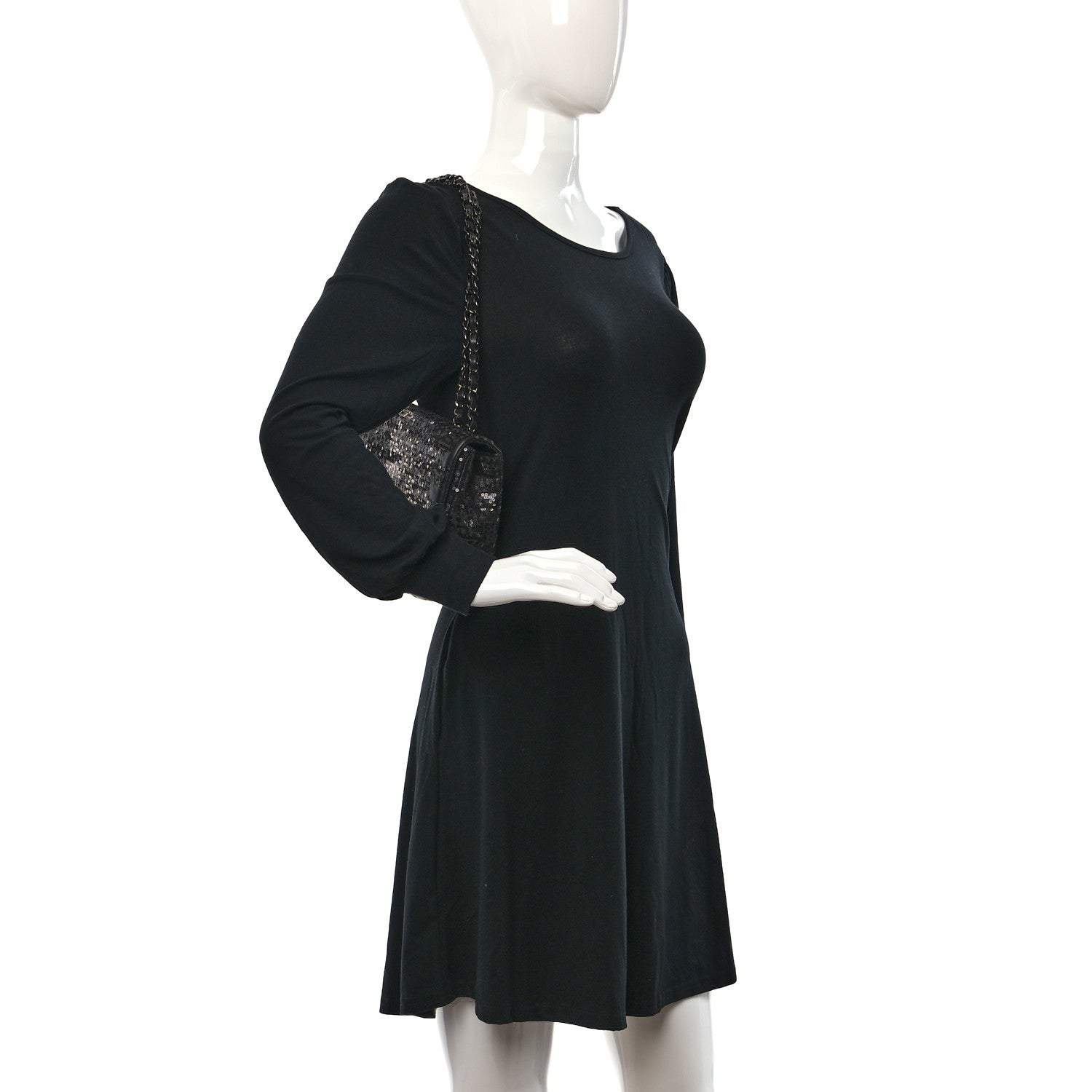 Chanel Sequin Lambskin Medium Moonlight on Water Flap Black 2 of 10