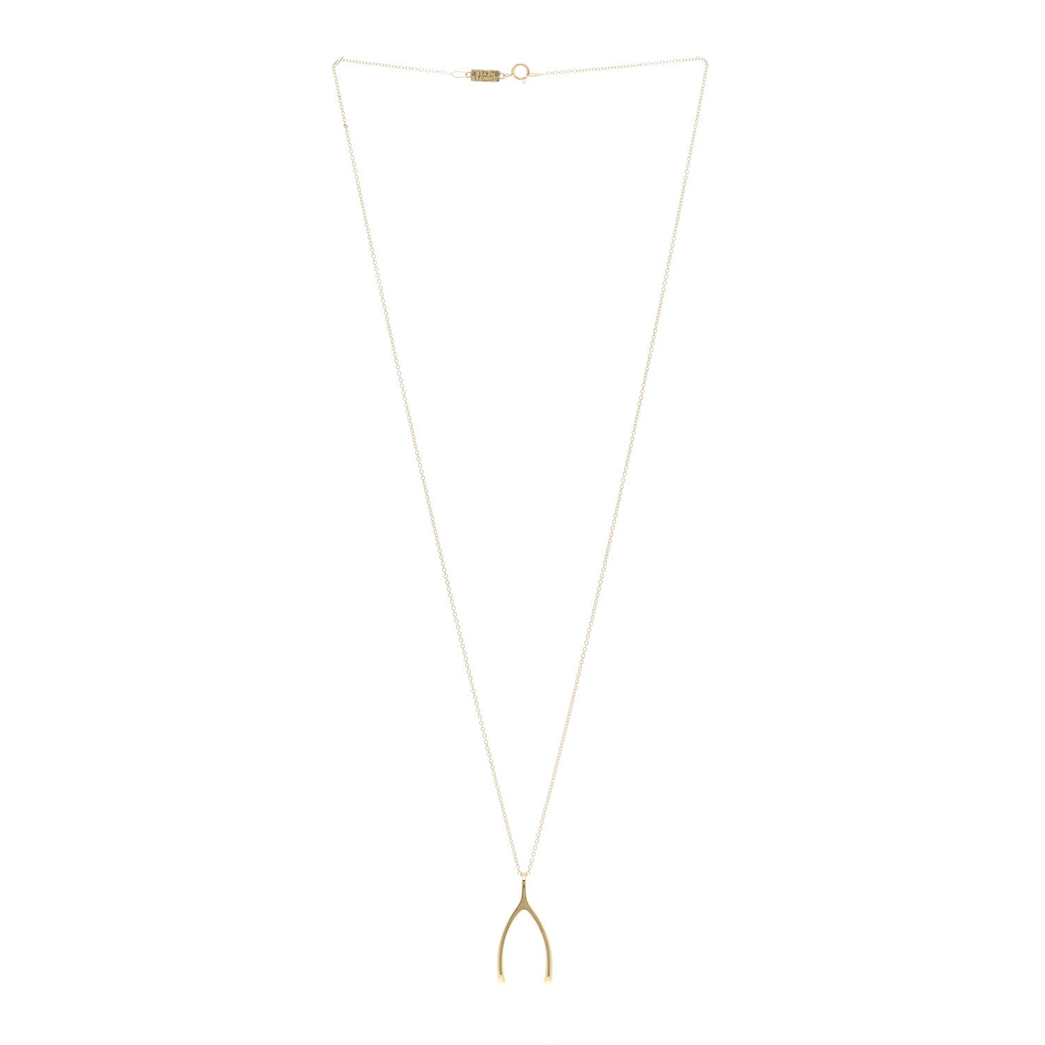 Jennifer Meyer 18K Yellow Gold Wishbone Pendant Necklace 3 of 5