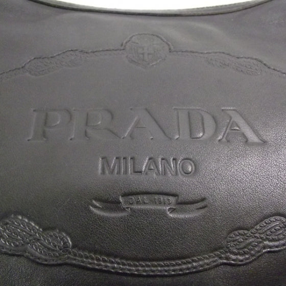 Prada Leather Logo Sacca Nero 5 of 10