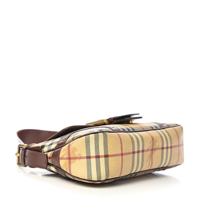 Burberry Haymarket Check Buckle Satchel Brown 3 of 12
