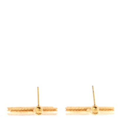 Chanel CC Drop Earrings Matte Gold 3 of 4