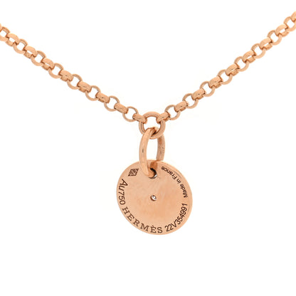 Hermes 18K Rose Gold Diamond Gambade Clou de Selle Necklace 4 of 6