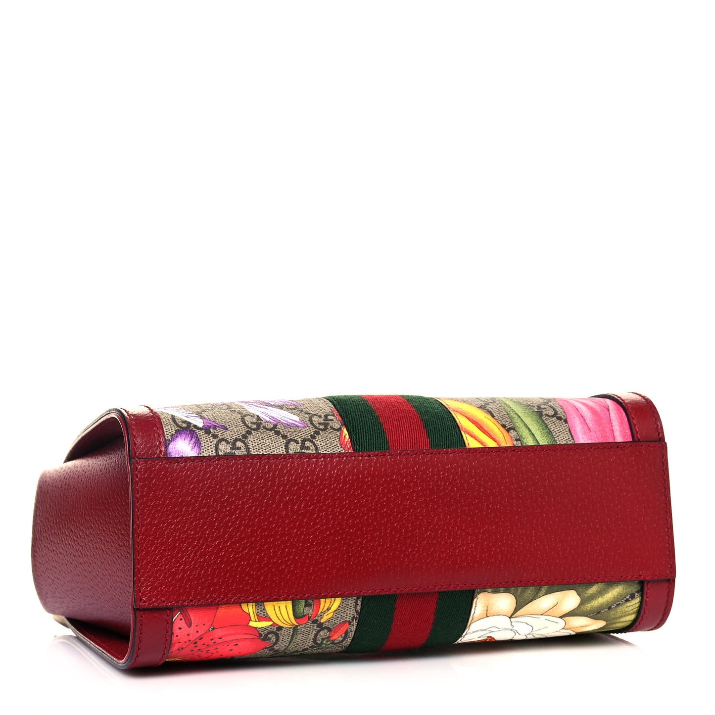 GG Supreme Monogram Flora Web Small Ophidia Tote Bag Red