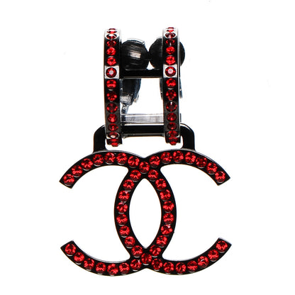 Chanel Crystal CC Clip On Earring Red 1 of 5