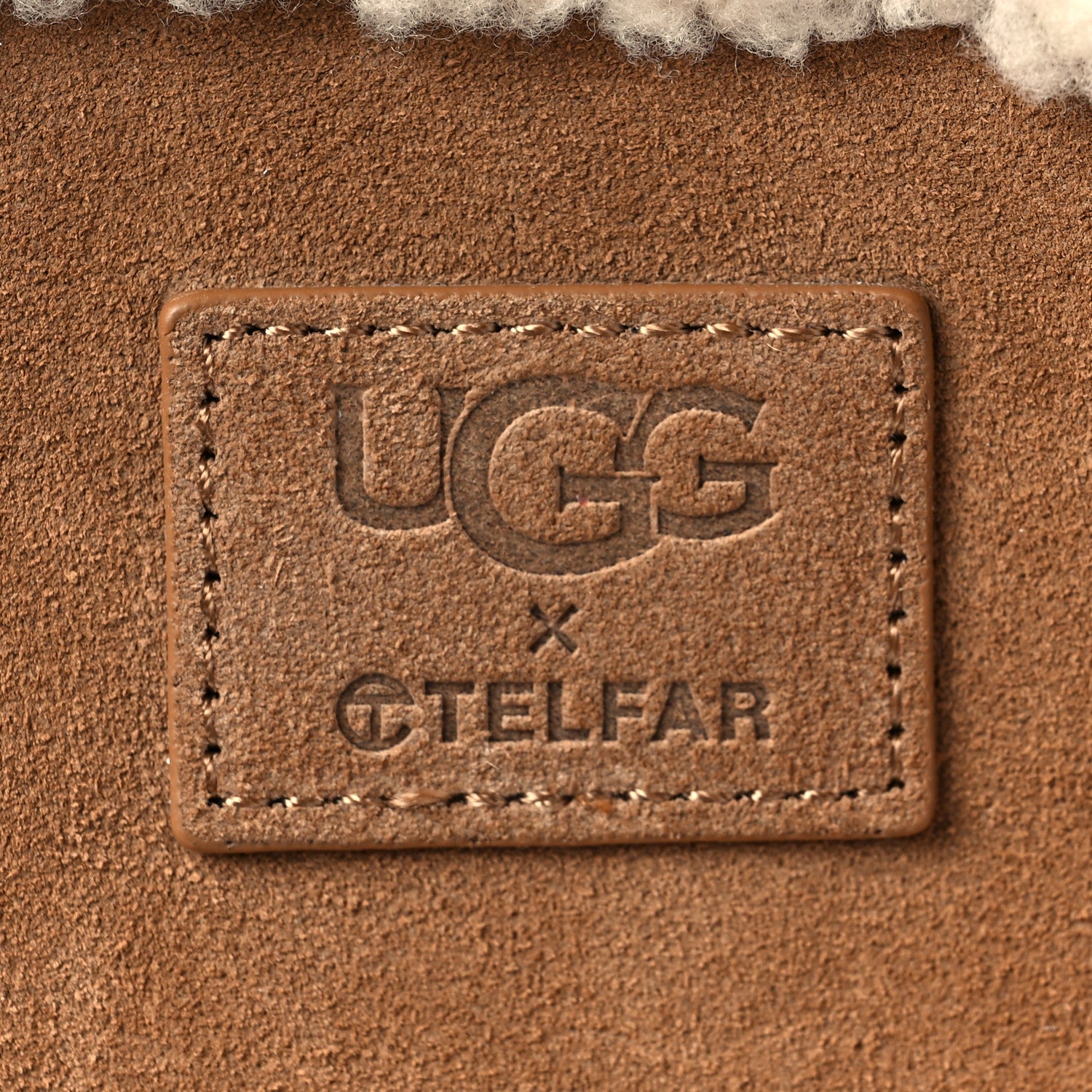Telfar X UGG Suede Shearling Medium Shopping Bag Chestnut 8 of 8