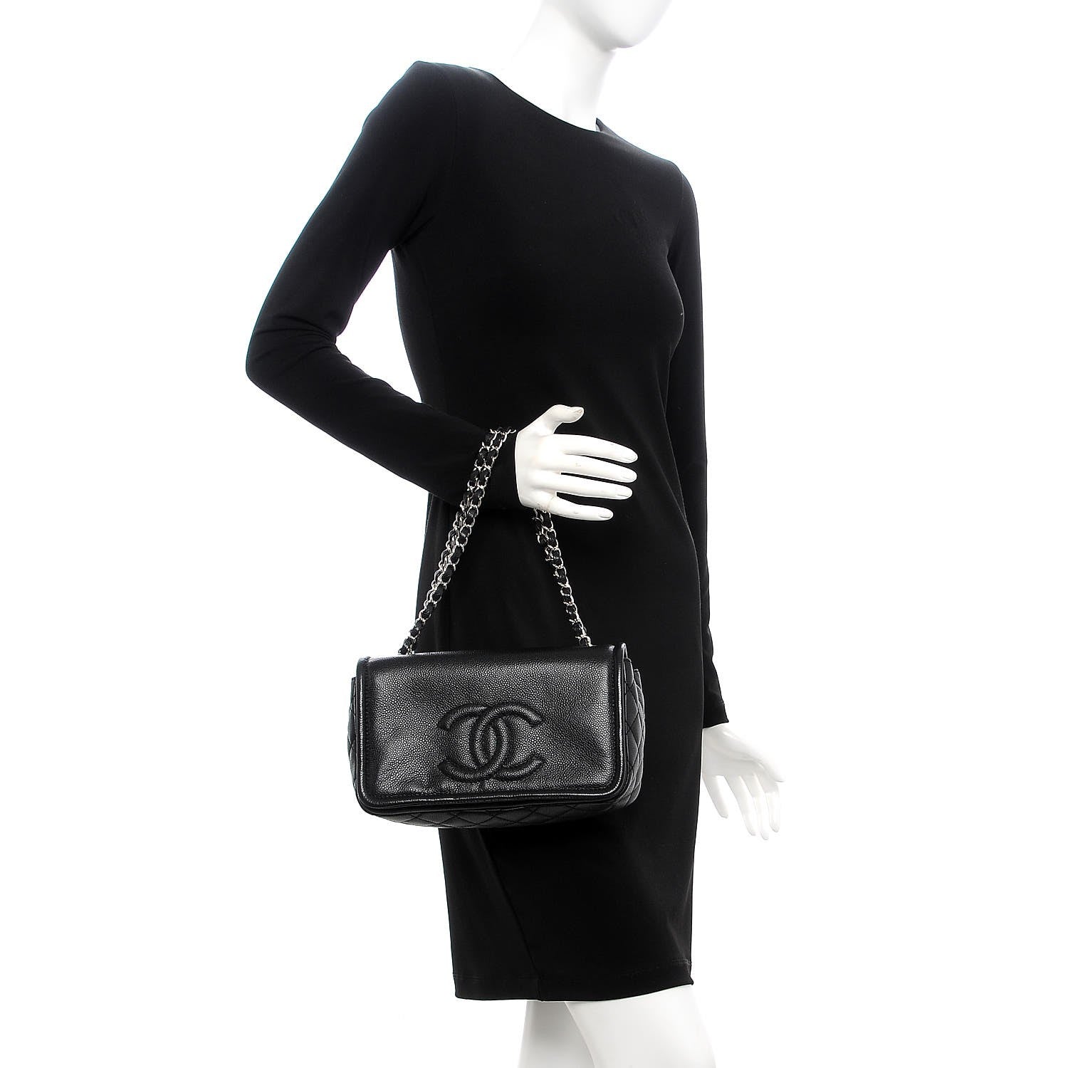 Chanel Caviar Medium Timeless CC Flap Black 2 of 12