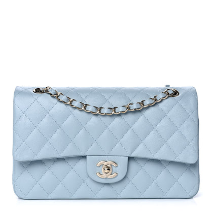 Chanel Caviar Quilted Medium Double Flap Light Blue 1 of 10